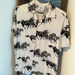 Zara shirt with unique Horse pattern.